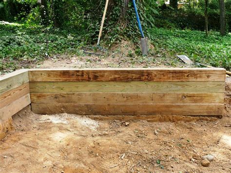 Treated Wood Retaining Wall
