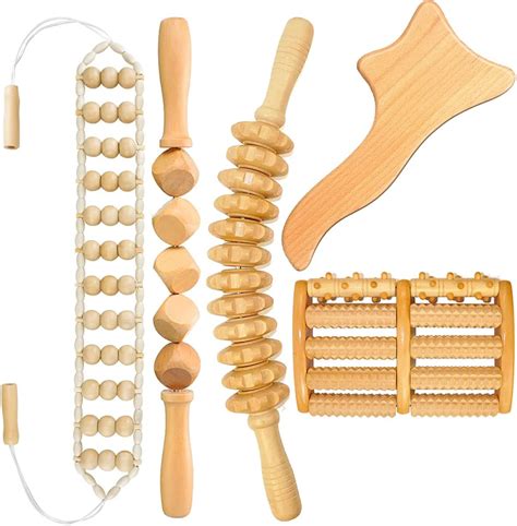 Wood Therapy Massage Tools 5 Pcs Maderoterapia Kit Lymphatic Drainage Tswop