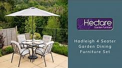 Hadleigh 4 Seater Garden Dining Furniture Set In Grey | By Hectare