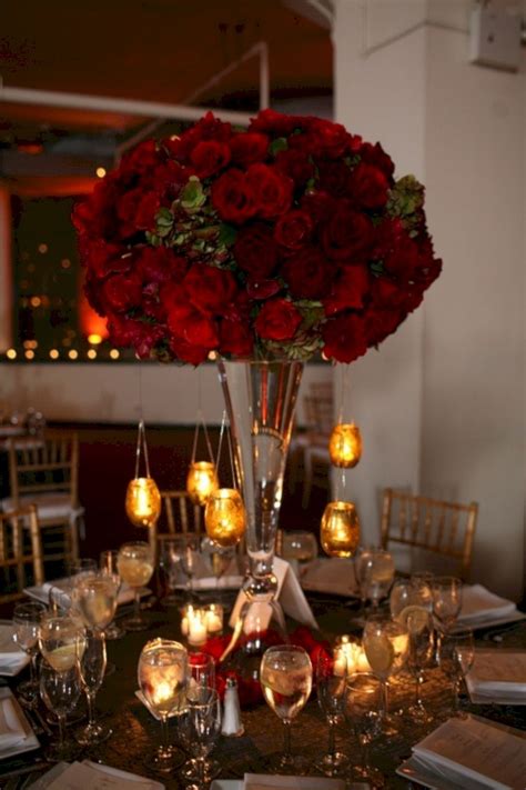 30 Beautiful Red Rose Wedding Centerpiece For Your Wedding Ideas Red