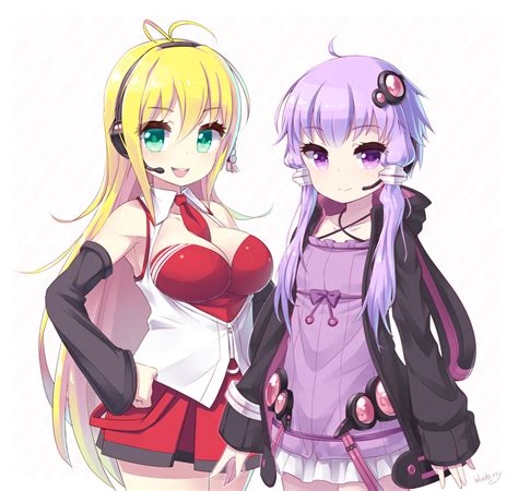 Safebooru 2girls Blonde Hair Blueberry 5959 Breasts Green Eyes Hair