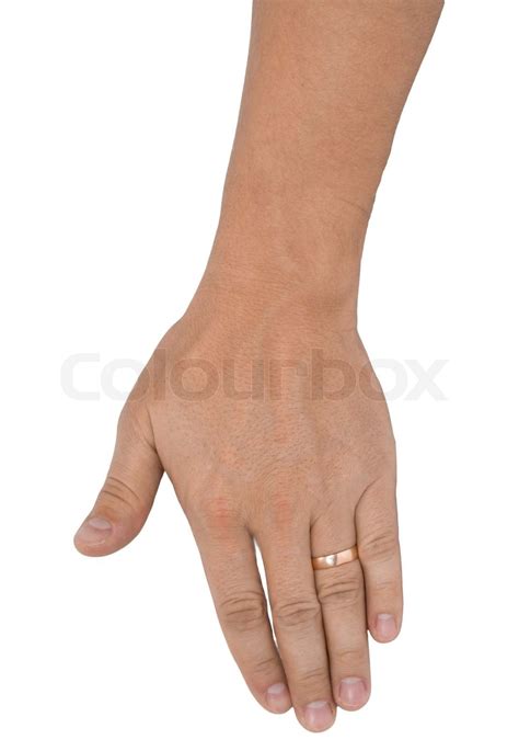 men s hand make thumbs up isolated over white stock image colourbox
