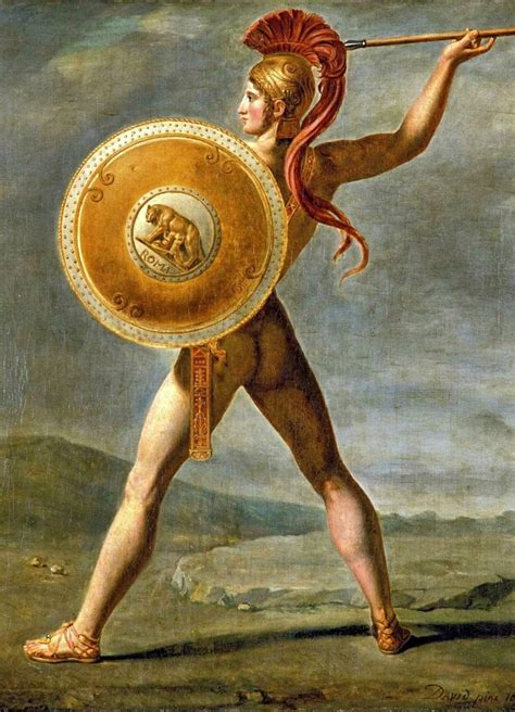 Roman Warrior Workshop Of Jacques Louis David Oil Canvas Roman Warriors Old