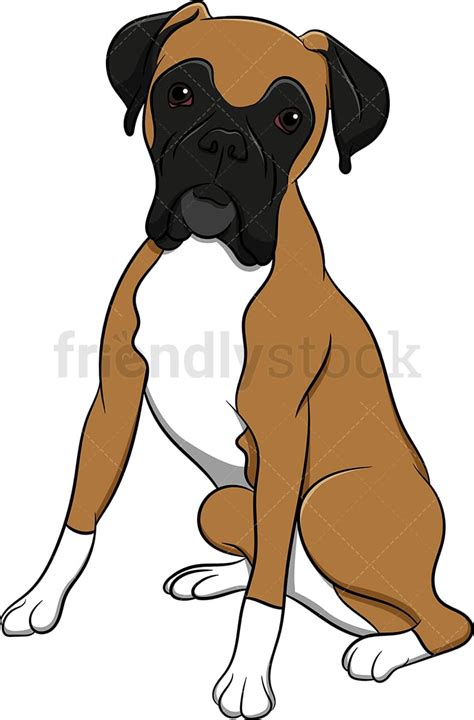 Eager Boxer Dog Cartoon Vector Clipart Friendlystock