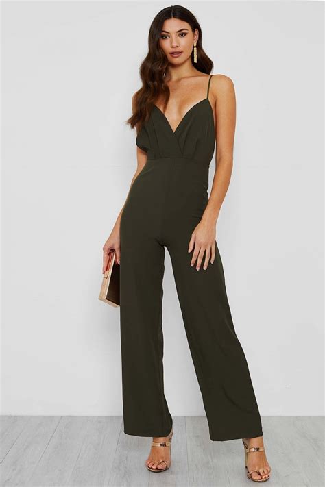 Walg Lydia Backless Wide Leg Jumpsuit With V Neck Walg Jumpsuits