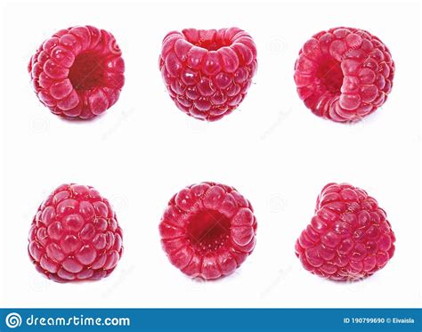 Fresh Raspberries Isolated On White Background Stock Photo Image Of