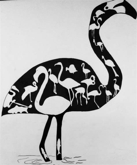 Emily Black And White Flamingo Painting White Flamingo Flamingo