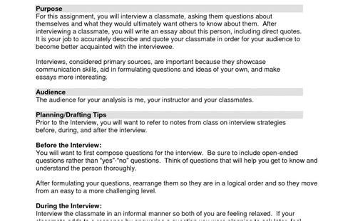 interview paper    write  interview essay  narrative include