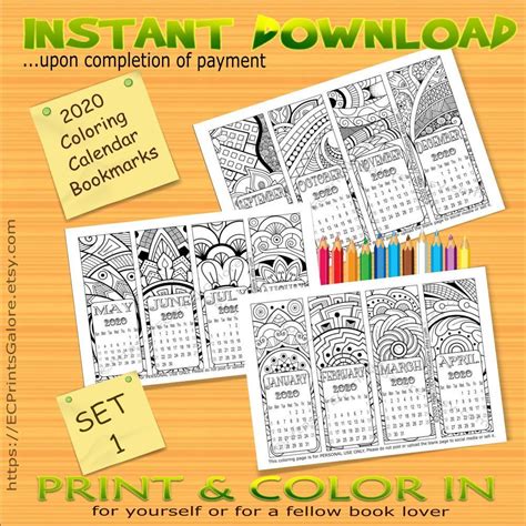 To help you keep track of all the holidays, here's a social media holiday google calendar. Printable 2020 Calendar Bookmarks To Color | Zentangle ...