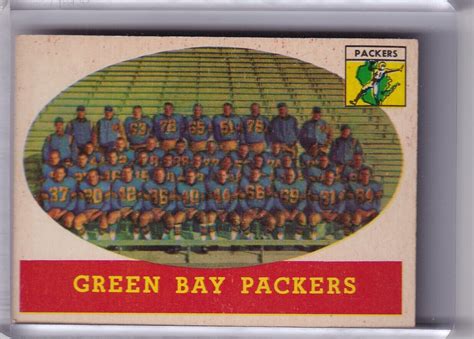 1958 Topps 96 Green Bay Packers Team Card 7232 Ebay