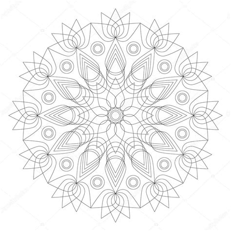 Black And White Round Geometric Mandala Lotus Flower Shape Adult