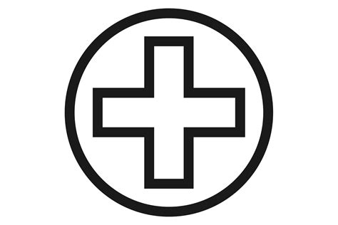 Medical Cross Symbol Healthcare Linear Graphic By Microvectorone