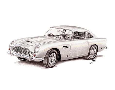 1965 Aston Martin Db5 Drawing By Jason Bylsma Pixels
