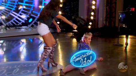 Katy Perry Takes A Tumble And Flashes Fellow American Idol Judges Video