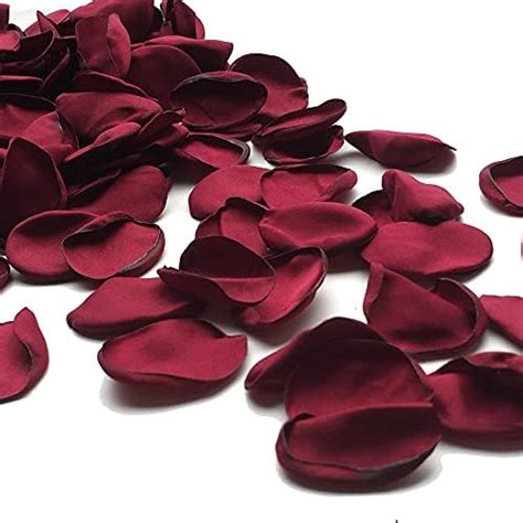 Miuincy 200pcs Silk Rose Petals Burgundy Artificial Flowers