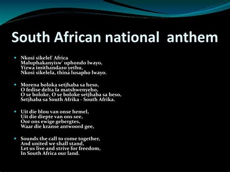 The National Anthem Of South Africa