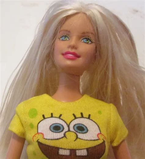 Barbie Doll Loves Spongebob Squarepants Mattel Wearing Top Pants
