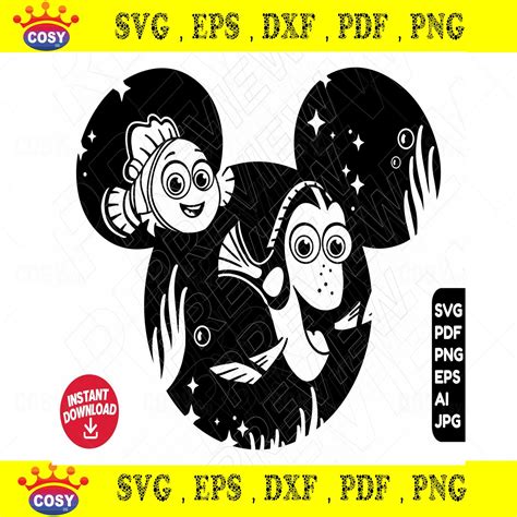 Finding Nemo Svg Dory Png Clipart Disneyland Ears Svg Cut File Silhouette