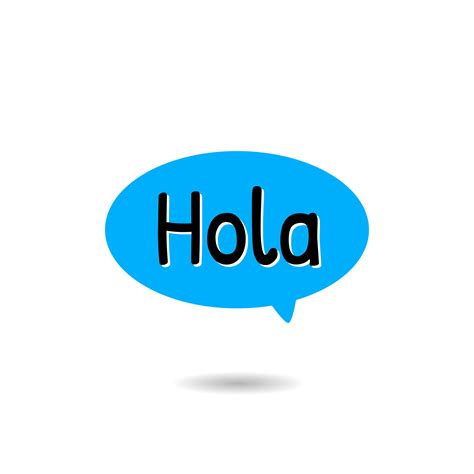 Hola Spanish Greeting Speech Bubble Text Design Vector 21470036 Vector