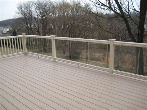 Composite Deck With Glass Rail Railings Outdoor Building A Deck Diy