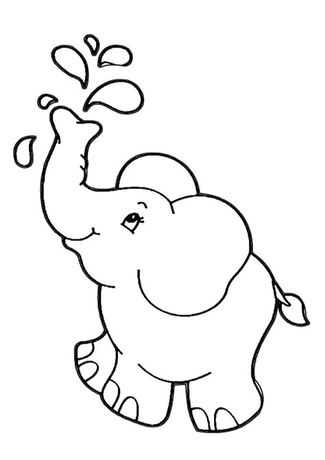 Naughty Little Baby Elephant Coloring Pages For Toddlers Print Color