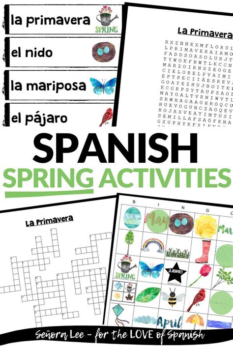 Spanish Spring Activities Spanish Vocabulary Bundle La Primavera In