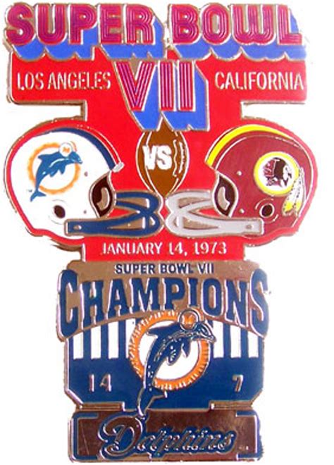Super Bowl Vii 7 Oversized Commemorative Pin