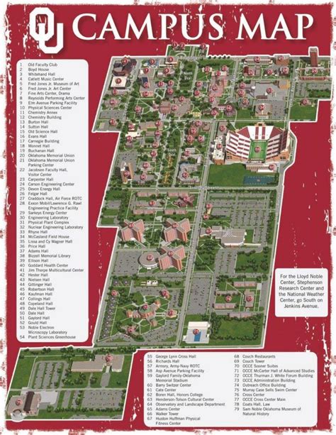 University Of Oklahoma Campus Map Ok State University Map Oklahoma