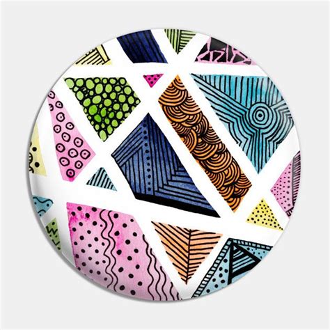 Geometric doodles - multicolor - Geometric - Pin | TeePublic | Geometric pin, Geometric, Doodles