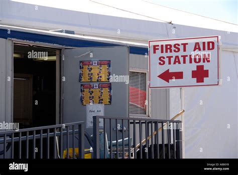 Sign Showing The Location Of A First Aid Station At The Florida State