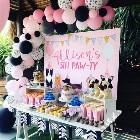 5th Birthday Puppy Paw Ty Karas Party Ideas Dog Themed Birthday