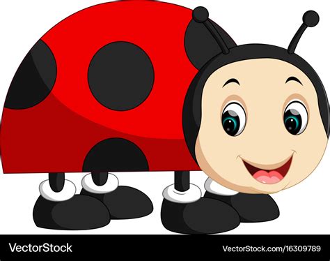 Cute Ladybug Cartoon Royalty Free Vector Image