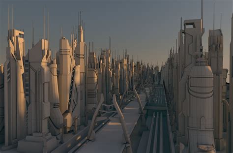 3D Model Sci Fi City Package VR AR Low Poly CGTrader