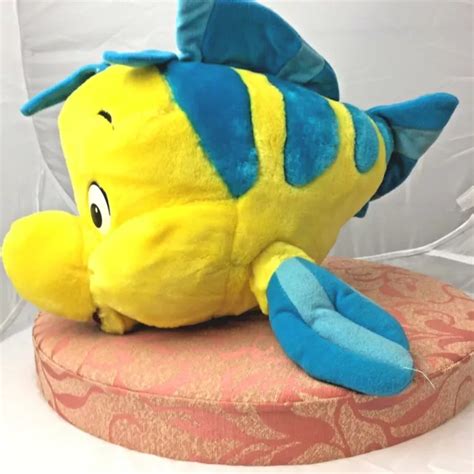 Disney World Yellow Flounder Fish Little Mermaid Plush Stuffed Animal