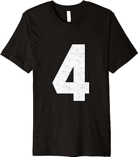 Jersey Number 4 Athletic Style Sports Team T Shirt At Amazon Mens