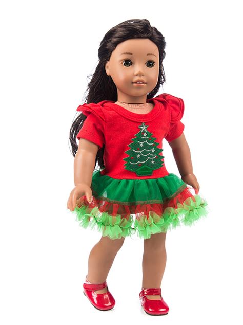 shibaozi 18 inch christmas doll outfit dress clothes with hat accessories lot for american girl