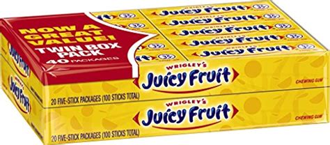 Juicy Fruit Original Bubble Chewing Gum 5 Stick 40 Packs Healthy