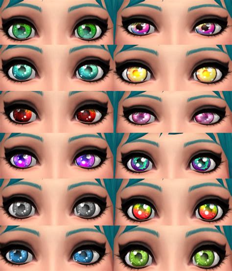 Anime Style Eyes Multiple Colors By Hollena The Sims 4 Catalog