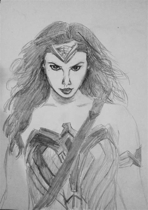 Wonder Woman Gal Gadot Drawing By Alexlio42 On Deviantart