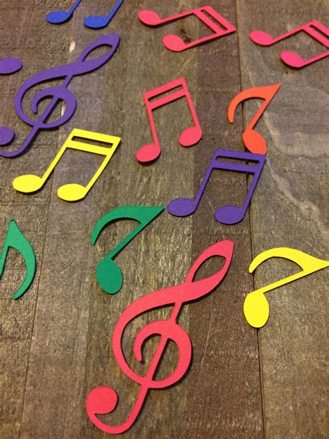 Rainbow Music Notes Table Confetti Musical Theme Party Decor