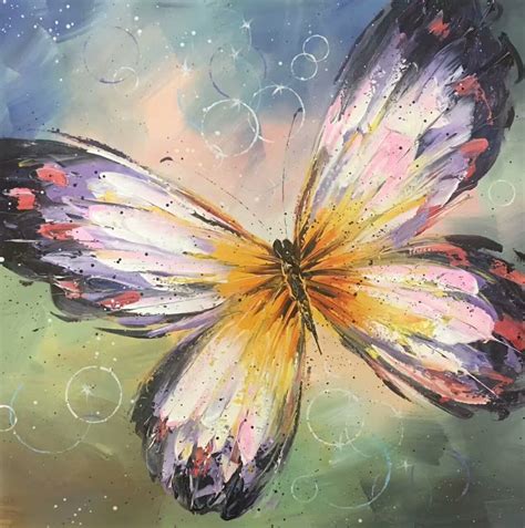 Colourful Butterfly Canvas Painting Hand Painted Modern