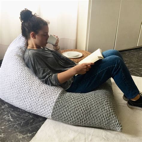 Adult Bean Bag Chair Lounger Giant Floor Pillow Pouf Chaise Etsy Australia