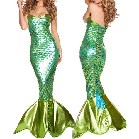 Promo Offer Vashejiang Kigurumi Little Mermaid Princess Costume Adult Women Mermaid Tail Sexy