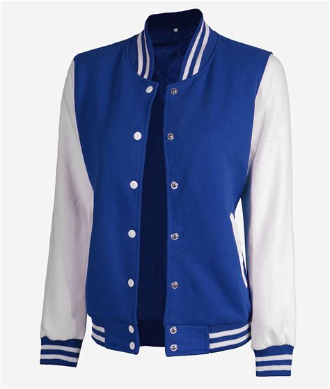 womens white and royal blue letterman jacket varsity jacket in australia