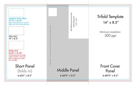 85 X 14 Tri Fold Brochure Template Us Press In Three Panel