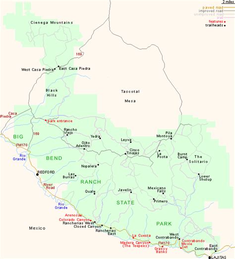 Map Of Big Bend Ranch State Park Texas