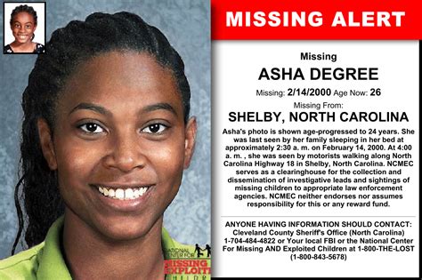 Asha Degree Age Now 26 Missing 02142000 Missing From Shelby Nc
