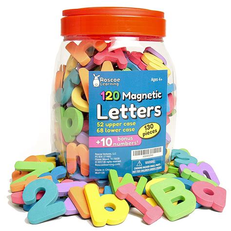 Roscoe Learning Magnetic Letters And Numbers 130 Foam Abc Magnets With