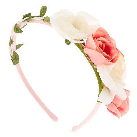 Claires Club Floral Garland Headband Pink Claires