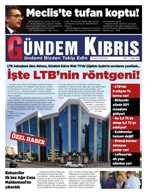 KKTC Gazete Manşetleri 12 Nisan 2022 Gündem Kıbrıs Gazetesi